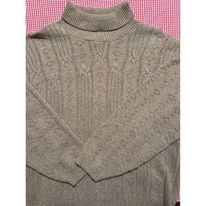VTG Northern Reflections Parkhurst Women Turtleneck Sweater Tan Textured Knit  L
